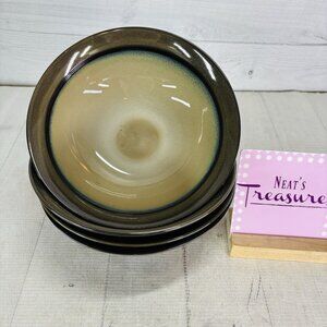 Sango ROMA SAGE 4814 Speckled Tan Center Ceramic Large Soup Cereal Bowls Set 4